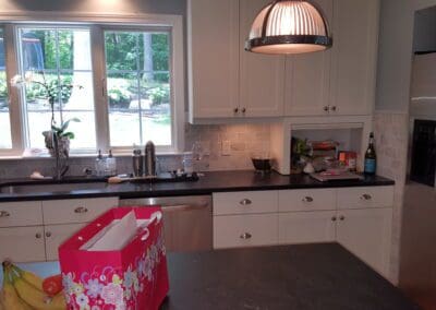 This is a kitchen tile backsplash project in Old Fort Cape Elizabeth Me