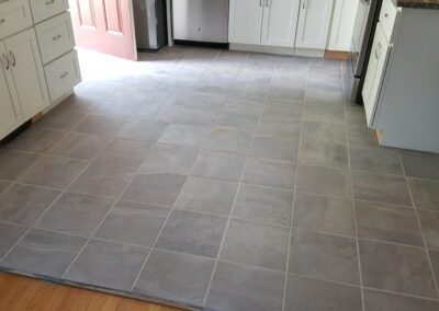 This is a flooring project in Portland ME