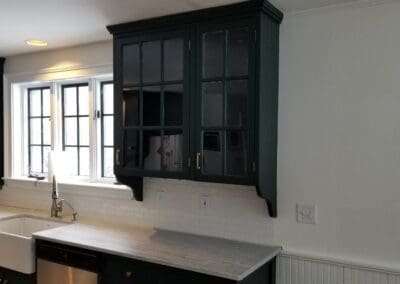 This is a kitchen cabinet painting project in Longwoods Rd Cumberland Me