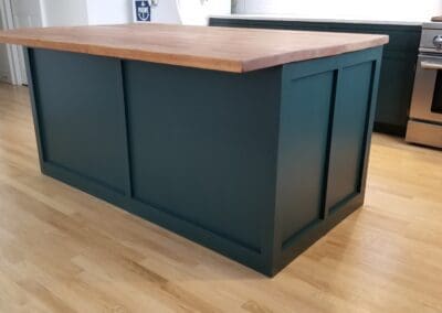 This is a kitchen cabinet painting project in Longwoods Rd Cumberland Me