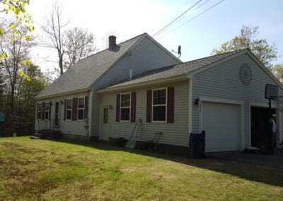 This is a roofing project in 302 Windham Me
